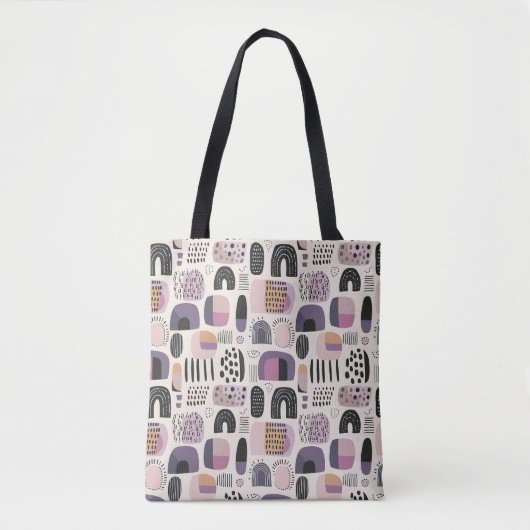 Boho geometrisch abstract patroon tote bag (Voorkant)
