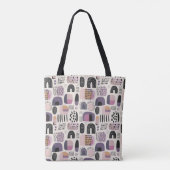 Boho geometrisch abstract patroon tote bag (Achterkant)