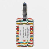 Boho geometrisch bagagelabel (Achterkant verticaal)