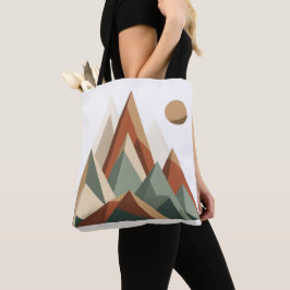Boho Geometrisch Berglandschap | Minimalistische B Tote Bag