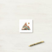 Boho Geometrisch Berglandschap | Minimalistische N Post-it® Notes (Op bureau)