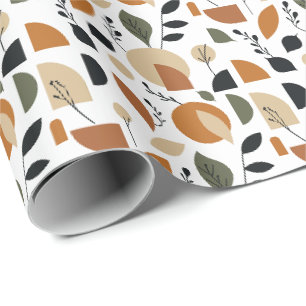 Boho geometrisch blad naadloos patroon cadeaupapier