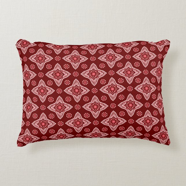  Boho geometrisch bloemenpatroon Accent Kussen (Voorkant)