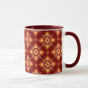 Boho geometrisch bloemenpatroon Mok