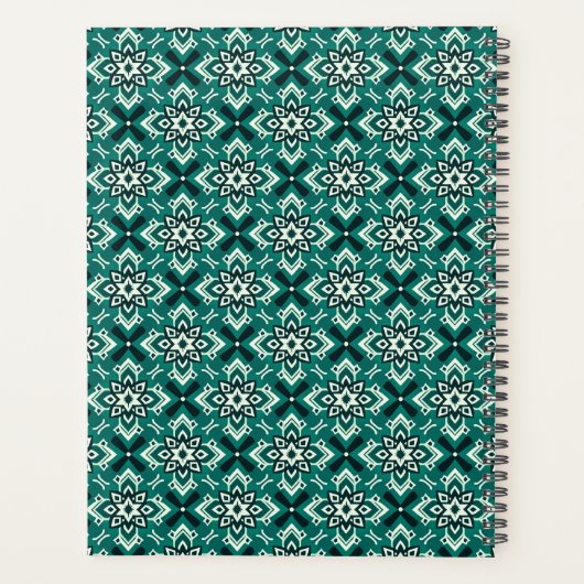 Boho geometrisch bloemenpatroon Planner (Achterkant)