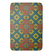 Boho geometrisch bruin rood geel blauw etnisch tri badmat (Voorkant Verticaal)