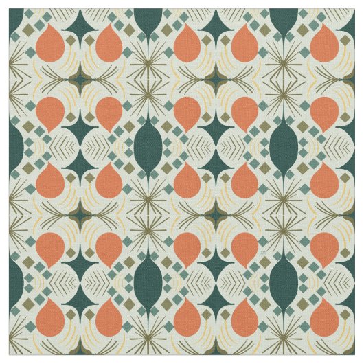 Boho Geometrisch Diamant Mint Patroon Stof (Close Up)