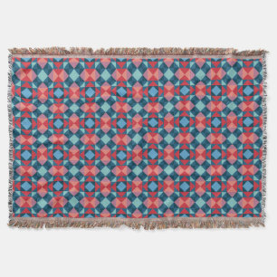 Boho Geometrisch Diamant Mozaïek Patroon Deken