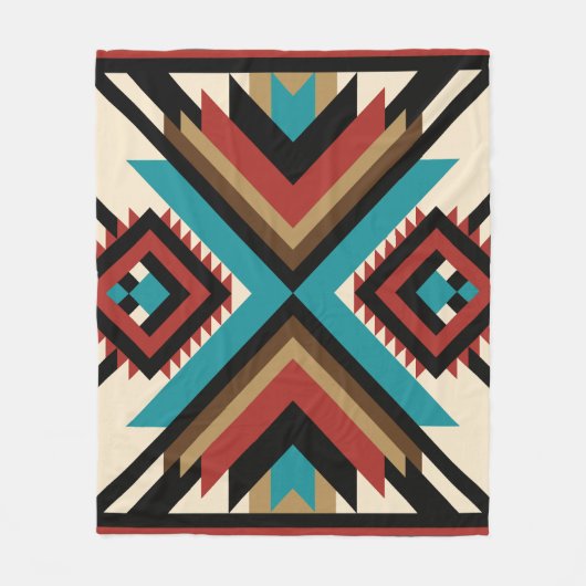 Boho Geometrisch Fleece Deken (Voorkant)