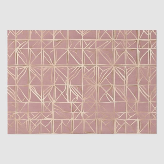 Boho Geometrisch Goud Ontwerp Decoupage document Tissuepapier (Voorkant)