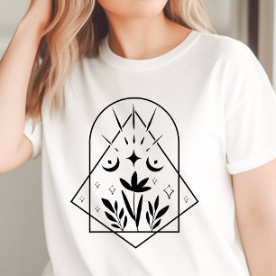 Boho Geometrisch Halvemaan Bloemmotief Tri-Blend Shirt