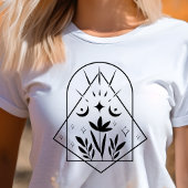 Boho Geometrisch Halvemaan Bloemmotief Tri-Blend Shirt