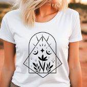 Boho Geometrisch Halvemaan Bloemmotief Tri-Blend Shirt