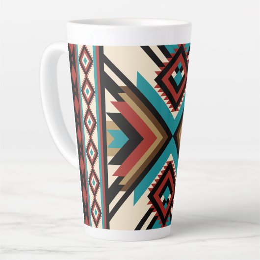 Boho Geometrisch Latte Mok (Linkerhoek)