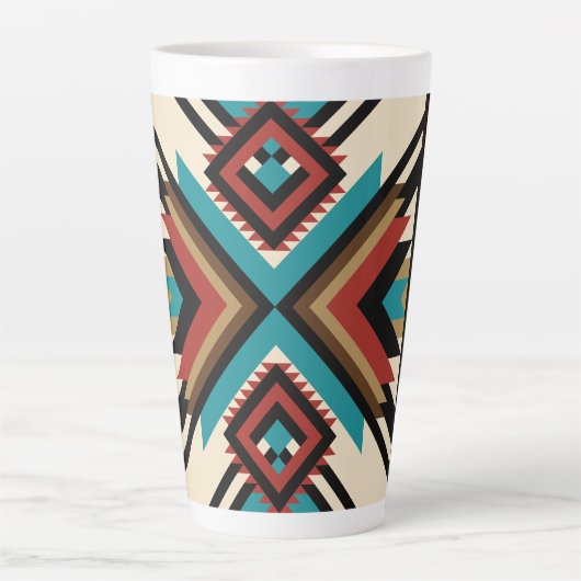 Boho Geometrisch Latte Mok (Voorkant)