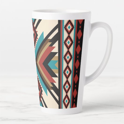 Boho Geometrisch Latte Mok (Rechts)