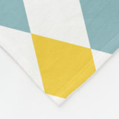 Boho geometrisch patroon met 50s ladys geel blauw fleece deken (Hoek)