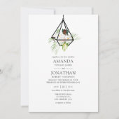 Boho geometrisch terrarium bloem bruiloft kaart (Voorkant)