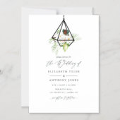 Boho geometrisch terrarium bloem bruiloft magnetische uitnodiging (Voorkant)