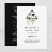 Boho geometrisch terrarium bloem bruiloft programmakaart (Voorkant / Achterkant)