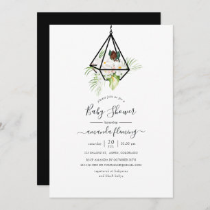 Boho Geometrisch Terrarium Bloemen Baby shower Kaart