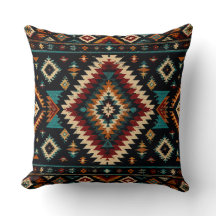 Boho geometrisch textielpatroon – roestig teal & r