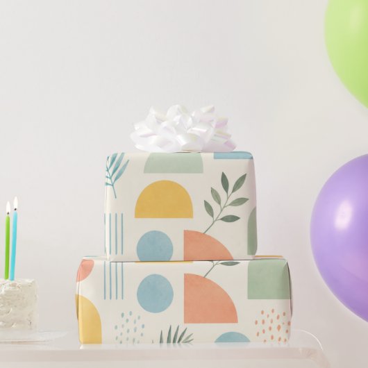Boho geometrisch tropisch inpakpapier (Feestgeschenken)