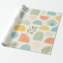 Boho geometrisch tropisch inpakpapier