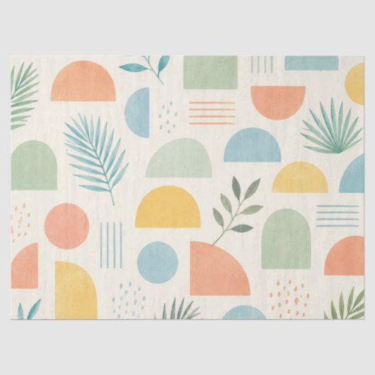 Boho Geometrisch Tropisch Tissuepapier (Voorkant)