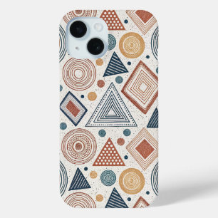 Boho geometrische Abstracte vormen terracotta patr iPhone 15 Case