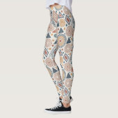 Boho geometrische Abstracte vormen terracotta patr Leggings (Links)