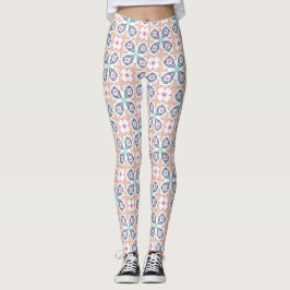 Boho geometrische borduurwerk bloem naadloos leggings