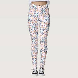 Boho geometrische borduurwerk bloem naadloos leggings