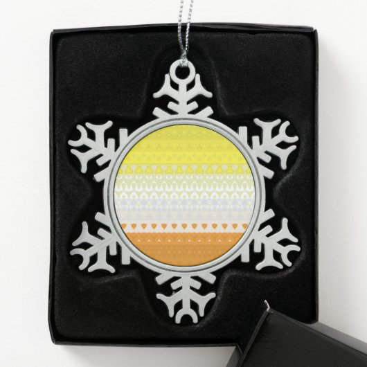 Boho Geometrische Funky Abstracte Maverique Pride  Tin Sneeuwvlok Ornament (Kistje)