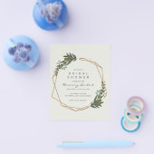 Boho Geometrische Gouden Groene Budget Bruidsborre Flyer (Enkel)