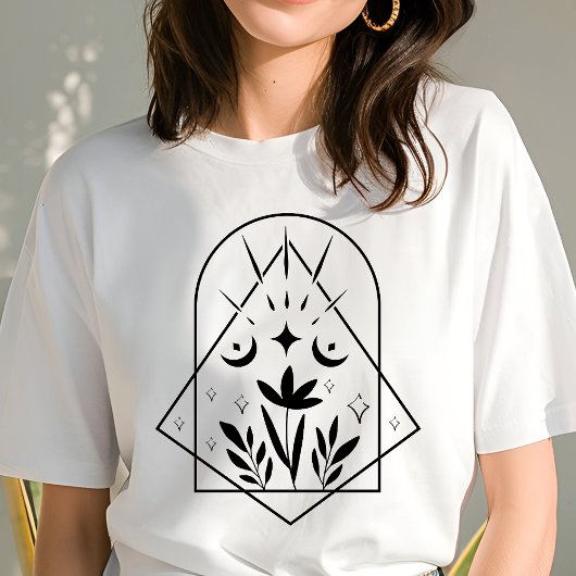 Boho geometrische halve maan botanisch Tri-Blend shirt