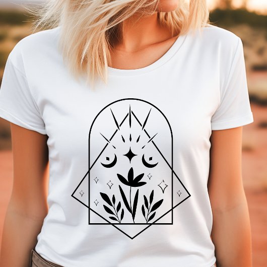 Boho geometrische halve maan botanisch Tri-Blend shirt