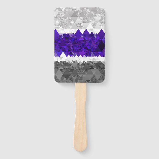 Boho Geometrische Mod Retro Greygender Pride Vlag Handwaaier (Voorkant)