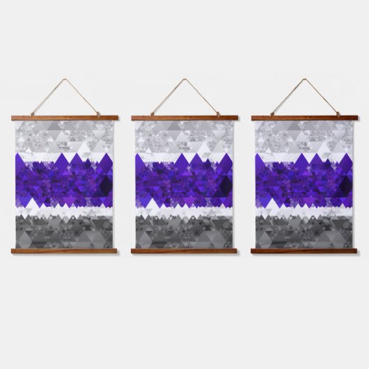 Boho Geometrische Mod Retro Greygender Pride Vlag Hangend Wandkleed (Driedubbel)