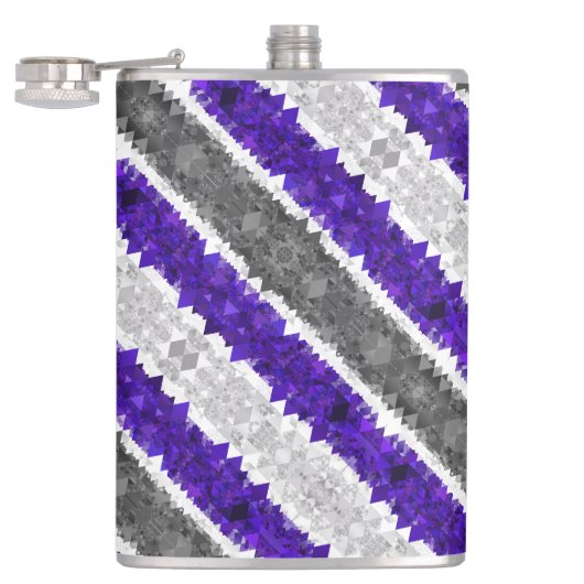 Boho Geometrische Mod Retro Greygender Pride Vlag Heupfles (Geopend)
