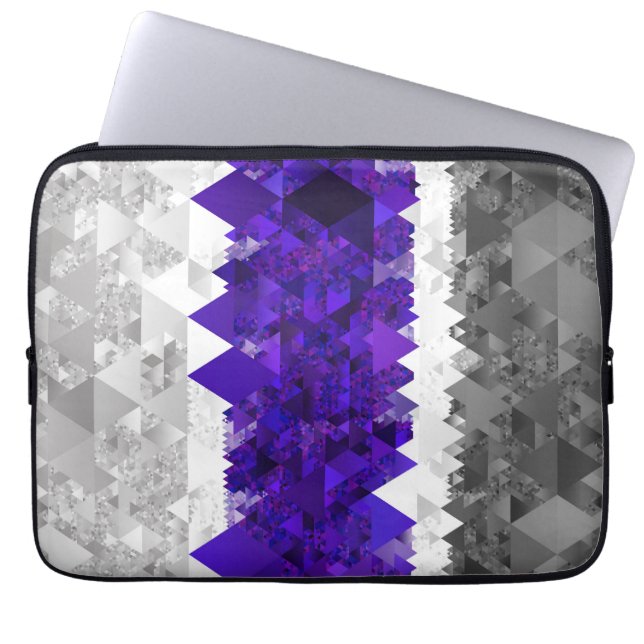Boho Geometrische Mod Retro Greygender Pride Vlag Laptop Sleeve (Voorkant)