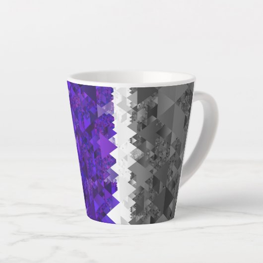 Boho Geometrische Mod Retro Greygender Pride Vlag Latte Mok (Rechterhoek)