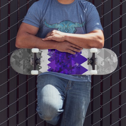 Boho Geometrische Mod Retro Greygender Pride Vlag Persoonlijk Skateboard (Buiten 3)