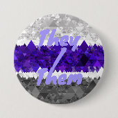 Boho Geometrische Mod Retro Greygender Pride Vlag Ronde Button 7,6 Cm (Voorkant)