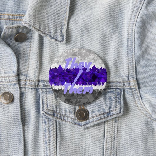 Boho Geometrische Mod Retro Greygender Pride Vlag Ronde Button 7,6 Cm (In situ)