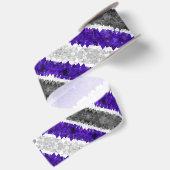 Boho Geometrische Mod Retro Greygender Pride Vlag Satijnen Lint (Achterkant)