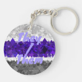 Boho Geometrische Mod Retro Greygender Pride Vlag Sleutelhanger (Achterkant)