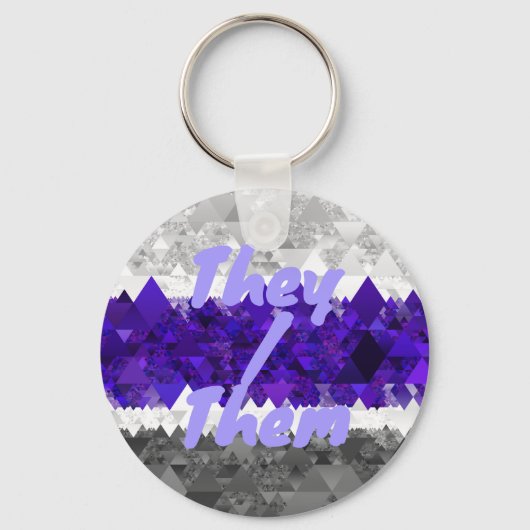 Boho Geometrische Mod Retro Greygender Pride Vlag Sleutelhanger (Voorkant)