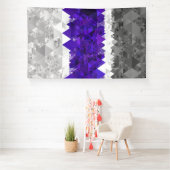 Boho Geometrische Mod Retro Greygender Pride Vlag Spandoek (Insitu)