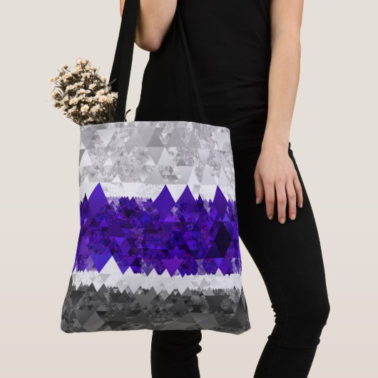 Boho Geometrische Mod Retro Greygender Pride Vlag Tote Bag (Dichtbij)